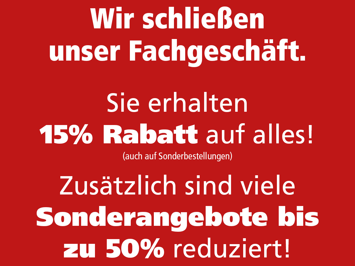 Rabatte Schließung